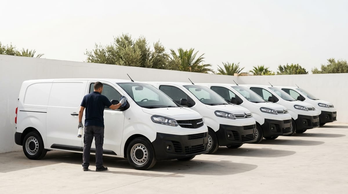 Technicien vérifiant un créneau de rendez-vous fixe avant une intervention de detailing à domicile à Agadir