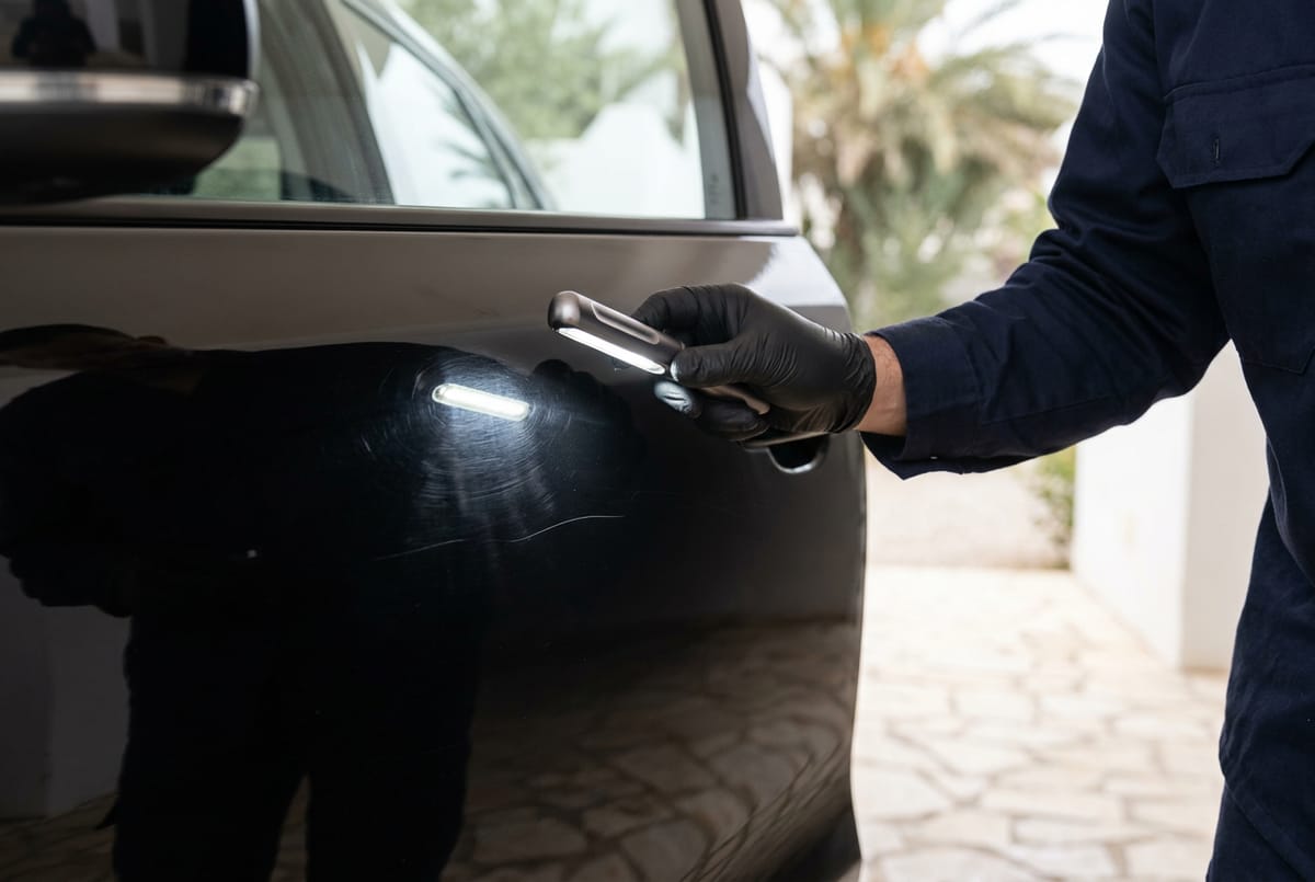 Capot de SUV noir avant et après décontamination du vernis lors d'un lavage à domicile à Talborjt, Agadir