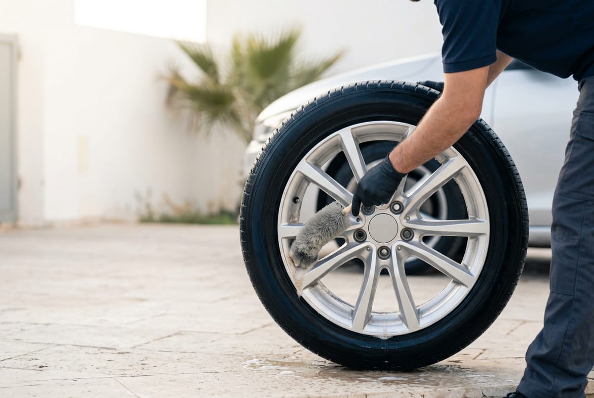 Plan du site Lavage Auto Agadir imprimé sur un poste de travail, van de lavage visible par la fenêtre, Agadir